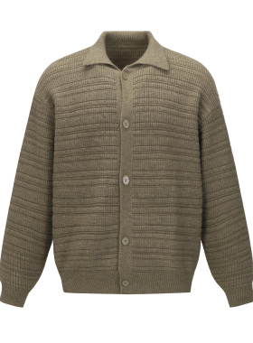 BLAZECLO 2025春秋新款简约翻领毛衣复古慵懒风宽松百搭针织外套