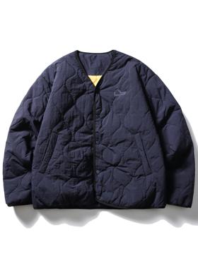 FORN3 秋冬季日系复古廓形加厚棉服无领葫芦线衔缝休闲宽松棉袄