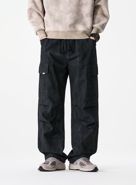 GAYR 2025秋冬重磅酵素洗伞兵工装两穿设计系绳直筒休闲长裤