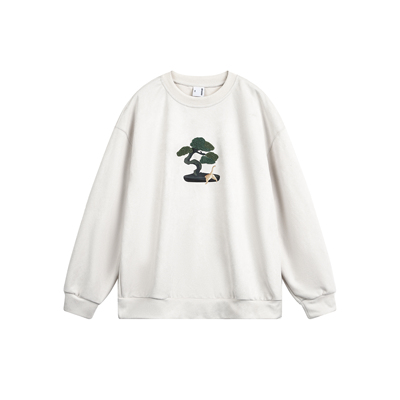 DEVILRAY 秋季美式趣味毛巾绣麂皮绒卫衣宽松情侣百搭潮牌上衣