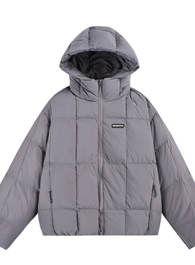 MAOQIAOYI 冬季宽松加厚保暖外套男女同款多色潮牌连帽面服羽绒服