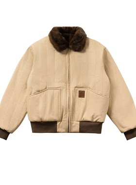 EPICURUS 复古美式翻领内里拼毛绗棉外套双面穿保暖工装情侣夹克