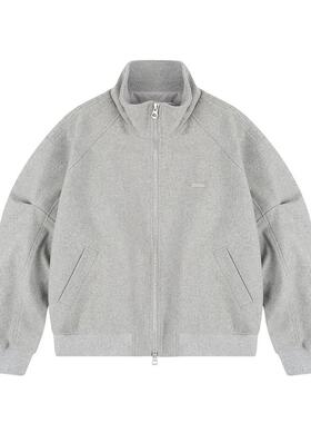 NEVERULES 春季美式高级感廓形弯刀袖休闲外套双拉链设计宽松夹克