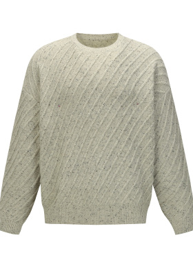 BLAZECLO 秋冬季宽松休闲圆领打底针织衫美式复古斜条纹情侣毛衣