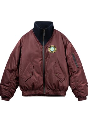 mayuEnjoy 美式廓形高级感机车保暖外套冬季飞行员宽松面包夹克服