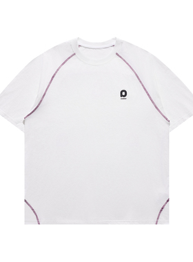 ZETOMITY 夏季哈梭线装饰印花功能性短袖抗菌吸湿速干防晒T恤上衣