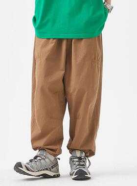 BLACK ARMADA 春季复古水洗百搭休闲束脚裤日系宽松直筒工装长裤