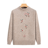 套头衫 毛衣打底针织半高领秋冬妈妈奶奶装 老年新款 衫 衣服中年女装