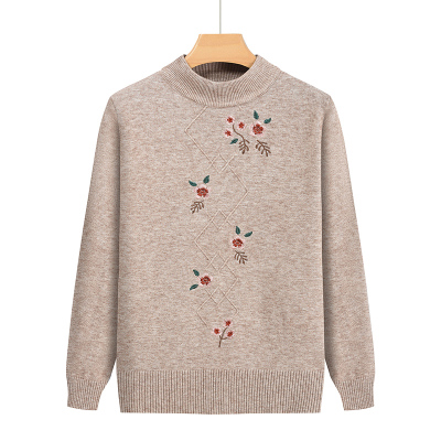 包芯纱中年女装衫老年新款套头衫