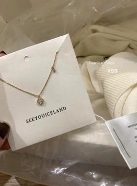 现货！METWO日常爱戴的mini四叶草项链女小巧精致颈链饰品