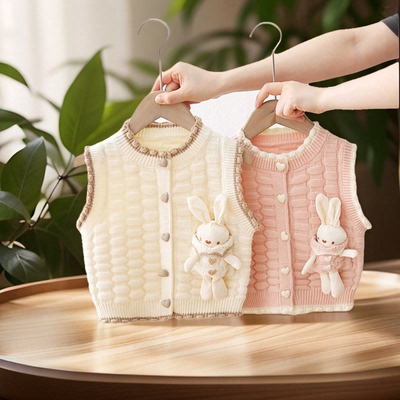 女宝宝毛衣背心春秋款可爱兔子