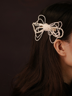 大蝴蝶结多层发夹女后脑勺发量少鸭嘴夹高级感侧边夹精致耳边发卡