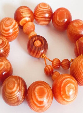 松明子明丁佛珠东北满油沉香手串男20琥珀木全透光手链血龙木手串