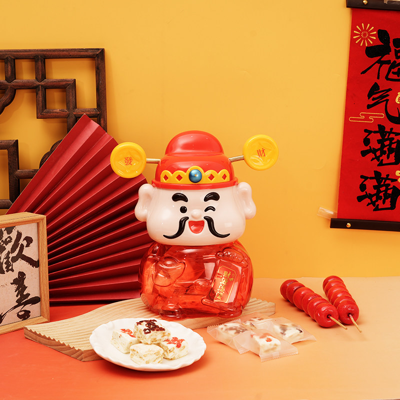 UDK优之良品财神爷雪花酥208g存钱罐摆件雪花酥零食喜糖年货送礼