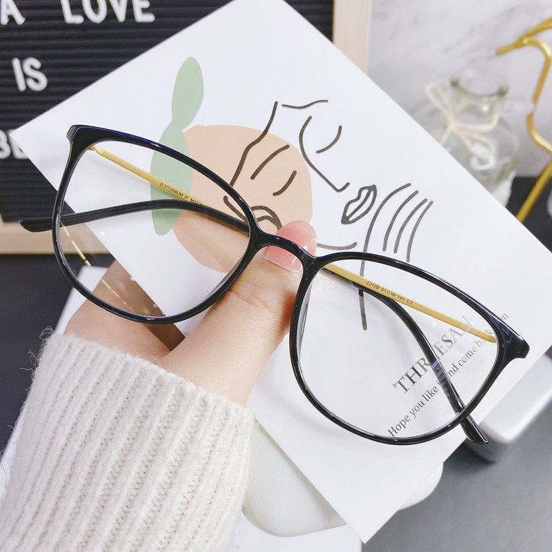 近视眼镜女超轻纯钛眼镜框韩版复古平光防蓝光文艺大框全框眼睛框