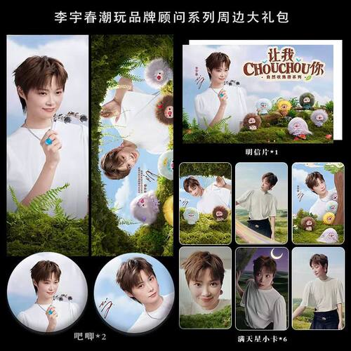 李宇春潮玩品牌顾问系列同款周边满天星票吧唧小卡明信片礼包