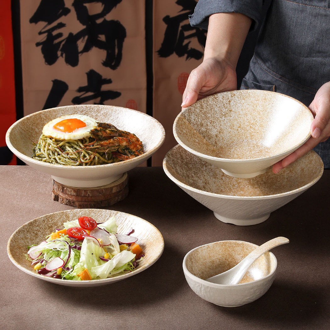 密胺餐具大碗商用琉璃金加厚圆碗拌面凉皮碗麻辣烫汤粉面碗