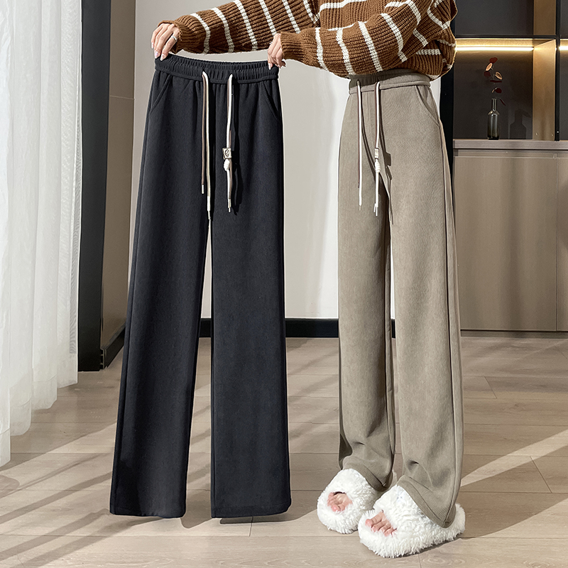 高腰街头休闲长裤直筒宽松