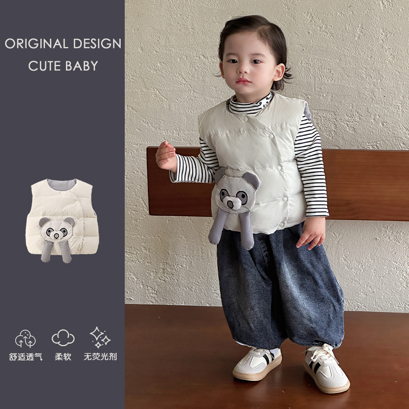 婴儿2025新款男宝宝轻薄羽绒马甲秋冬款衣服冬季保暖背心儿童