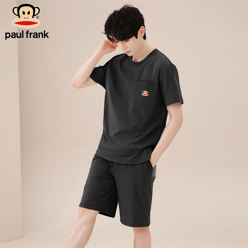 大嘴猴夏天新款男士短袖短裤睡衣
