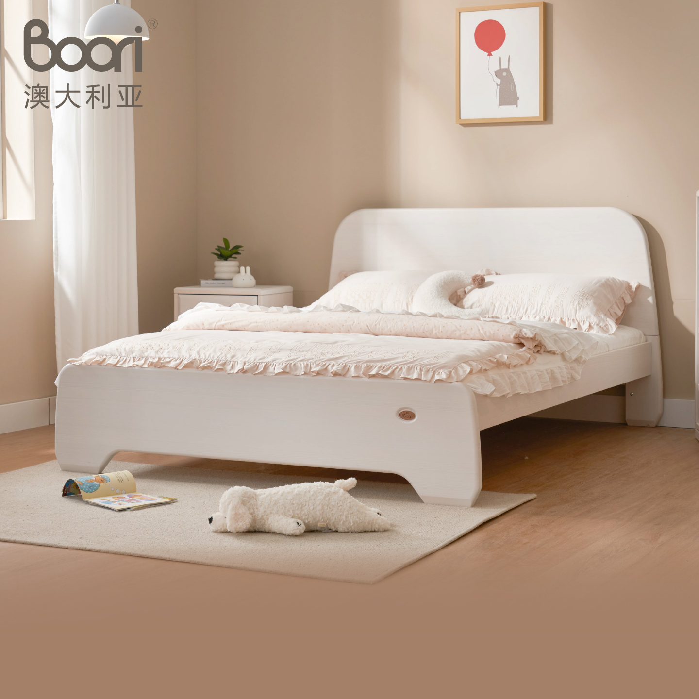 Boori实木儿童床女孩床公主床