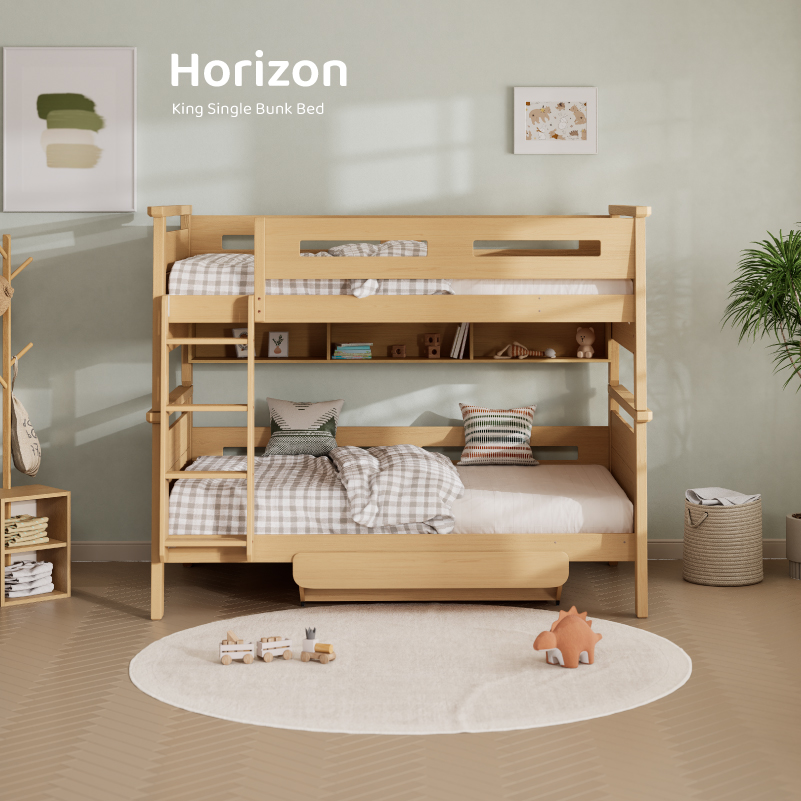 Boori地平线全实木双层儿童床