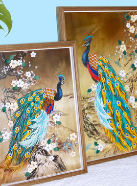 纸艺时代中国风孔雀衍纸画材料包8K4KA3创意手工国粹成品