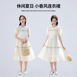 女童轻奢小众高端连衣裙2025新款9岁女孩小香风8洋气夏装波西米亚