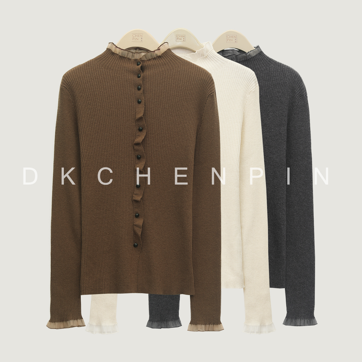 呈品60支18针无缝一体羊绒衫女蕾丝拼接羊毛针织开衫2025秋季新款