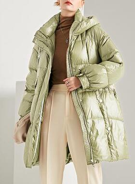 90鸭绒 内里包边 连帽中长款羽绒服DK-WZYB143