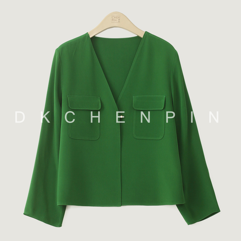 气质短款100桑蚕丝外套