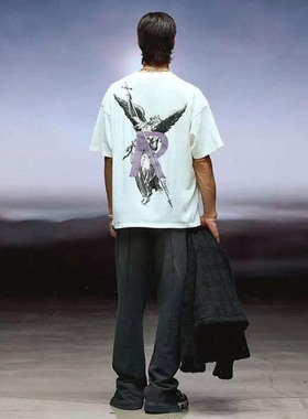 REPRESENT TRACK天使潮牌字母印花美式纯棉宽松男士情侣短袖T恤