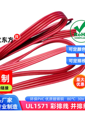德立东方4P全红色并线1571彩排线32awg镀锡铜30awg电子线28awg