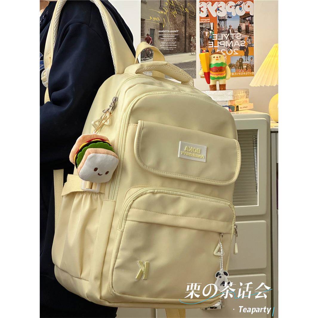 法国双肩包女2学026新款大量隔层轻QTYV初中便高中大生书包旅行背
