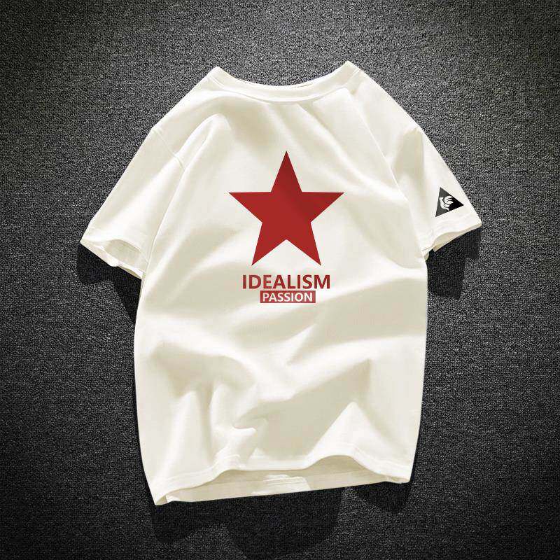 MAROLIO轻奢高级感~夏季国潮印花休闲纯棉百搭男士短袖t恤