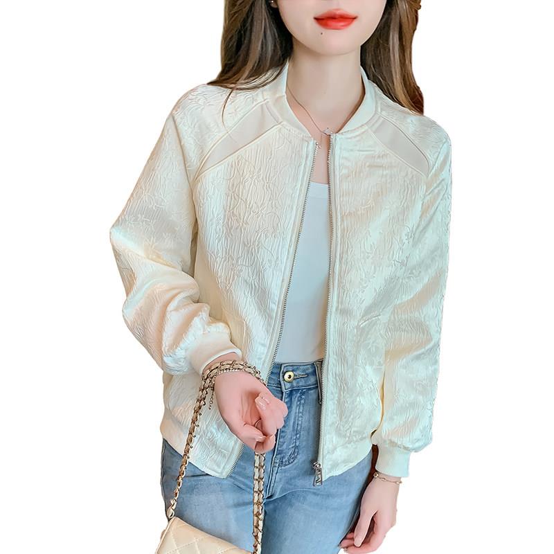 R服PAXMTO新时尚提花夹克外女士秋装显瘦短款春秋女套款棒球上衣