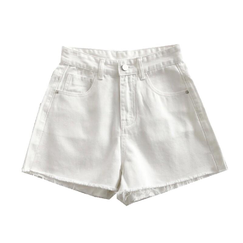 isa同复款脚口毛边韩裤夏DFL季新L款版显瘦高腰古做旧阔腿牛仔短
