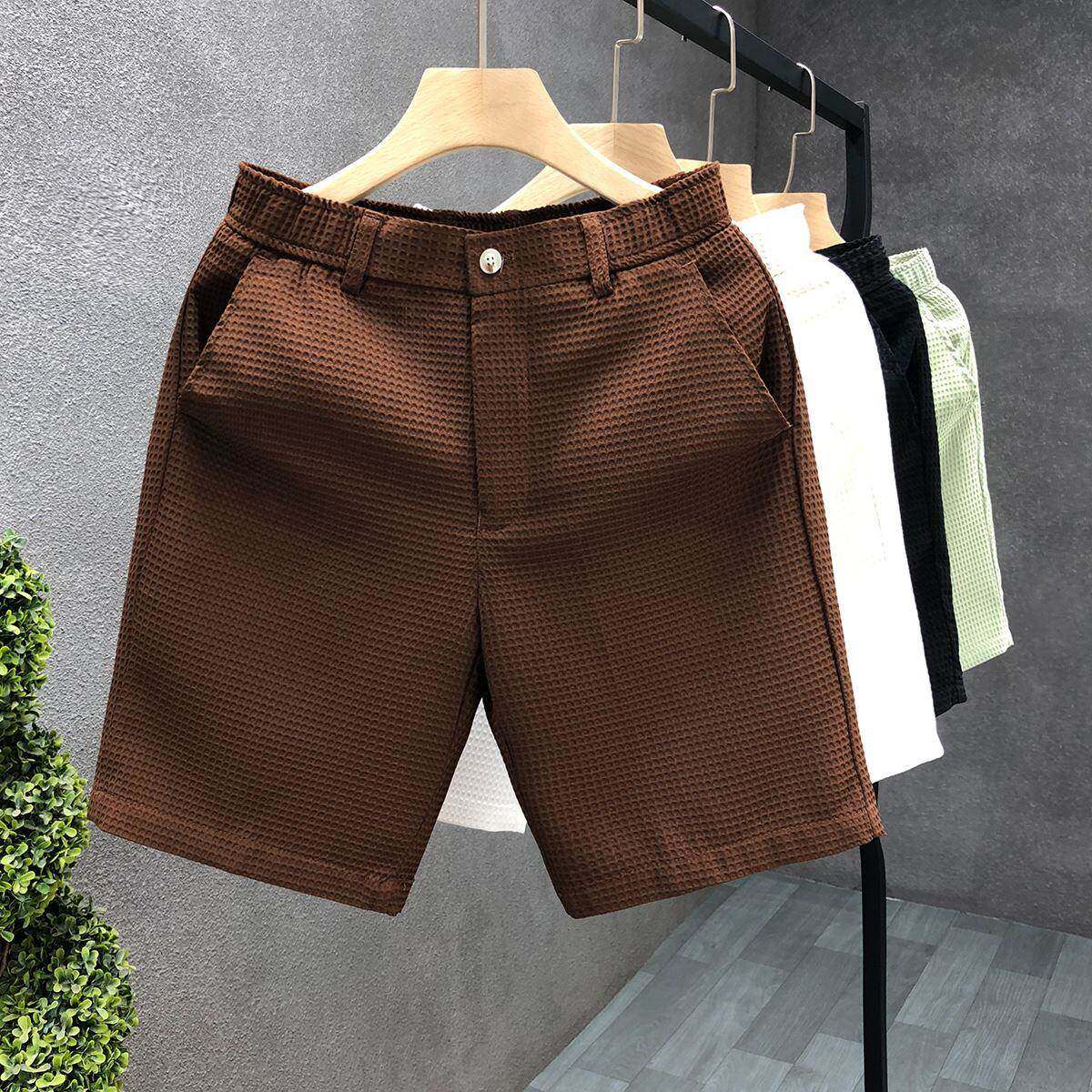 MAROLIO~重磅质感！高端华夫格男士西装短裤夏季潮牌薄款五分裤子