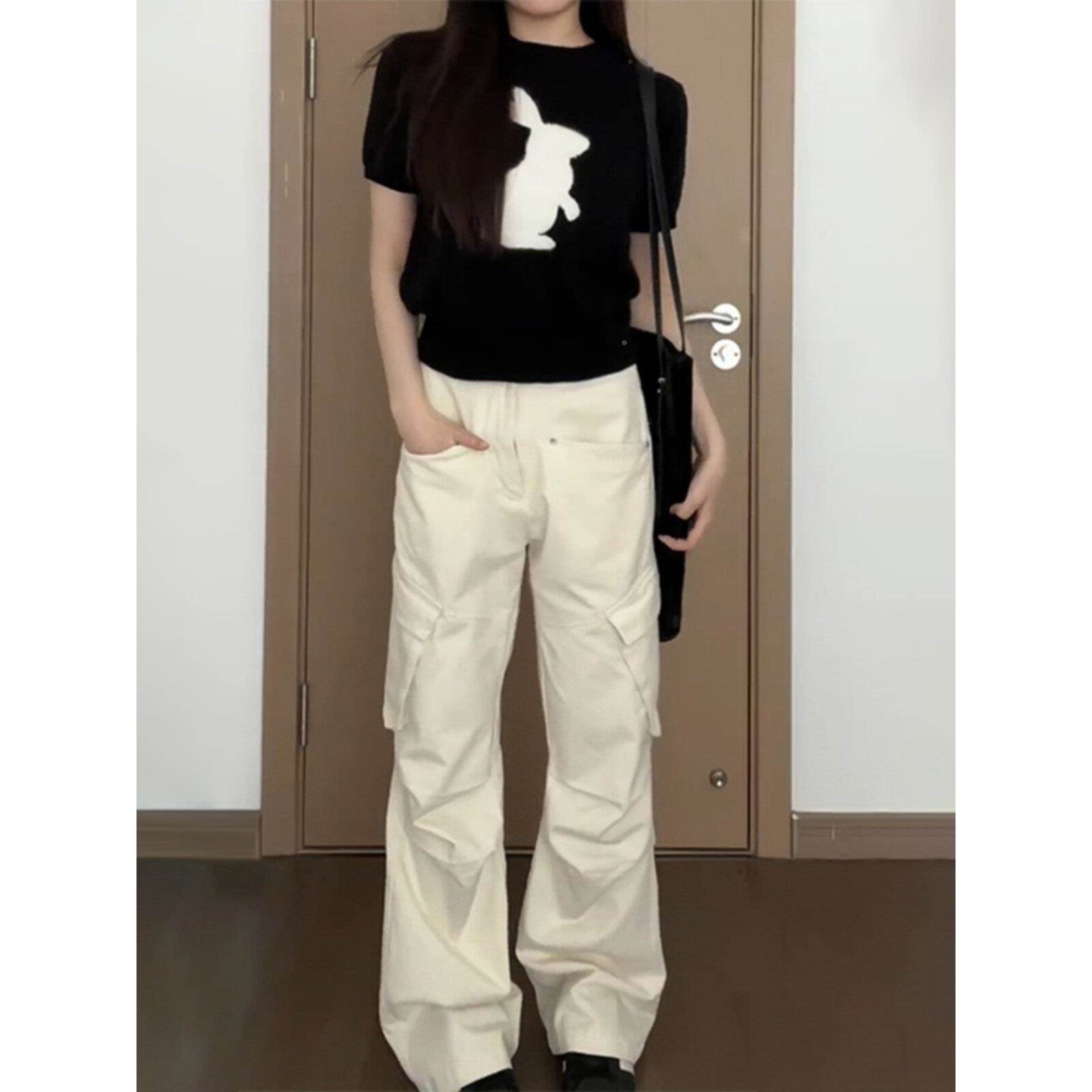 黑色正肩袖t恤女夏内搭艺202A423176新款夏装款掐腰上衣小飞袖短