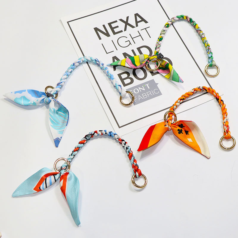 丝巾编织手提链带子包带替换包包配件链条包链欧美粉色手挽改造