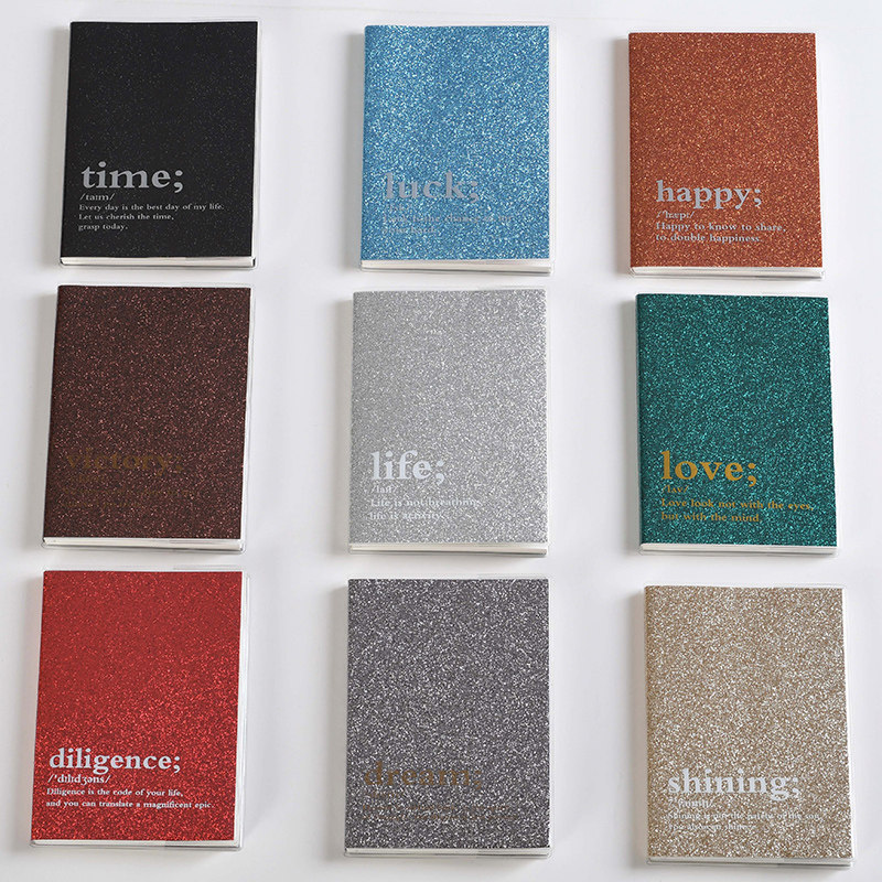 학생 수첩 줄지어 메모장 일기장 사무용품 PVC 봉투 컬러파우더 하드커버