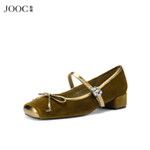 蝴蝶结浅口单鞋 女2025秋冬新款 薄荷少女 JOOC玖诗芭蕾玛丽珍鞋