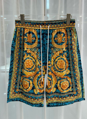 2025夏新款时尚青年流行数码印花男士沙滩裤花板短裤裤衩