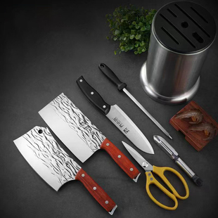 齐小涛 2025水波纹菜刀砍骨刀套刀家用七件套