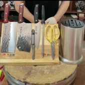 正品 齐小涛家用菜刀水波纹锻打全钢切肉刀切片刀快手抖音网红爆款