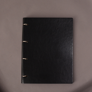 皮面活页本宽行距11mm15mm4孔9孔6孔外壳单卖会议横线记录本宽格