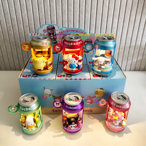 全新正品三丽鸥小汽水商品街盲盒桌面潮流摆件手办拼装礼物