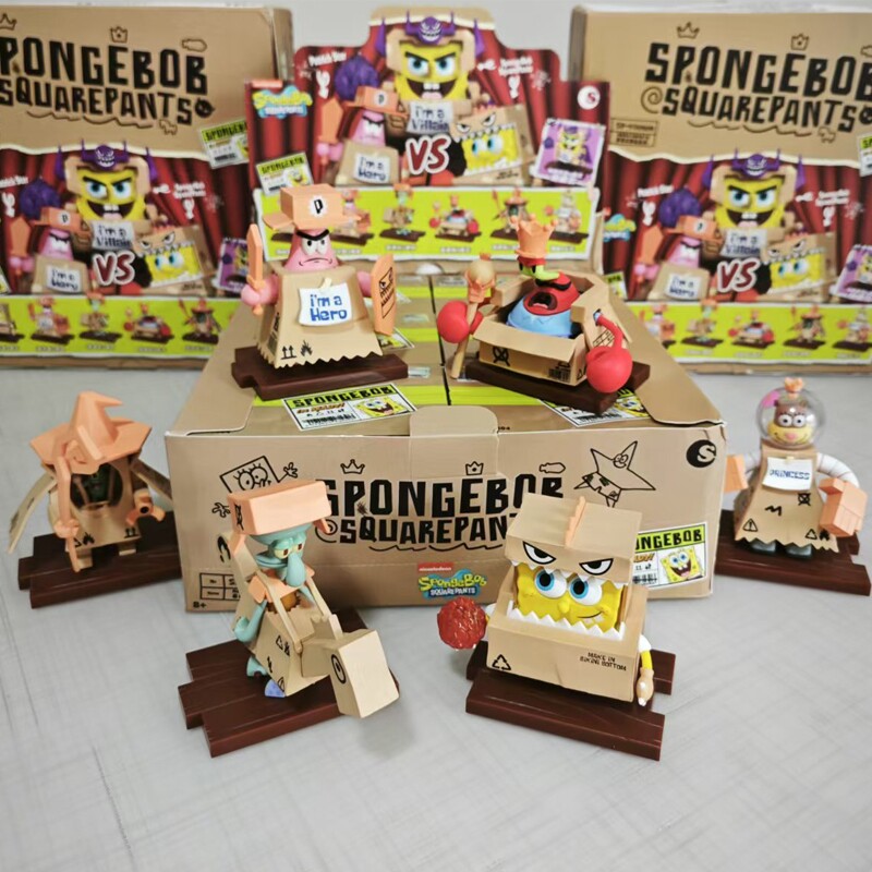 正版授权海绵宝宝勇者大舞台盲盒手办摆件潮玩公仔