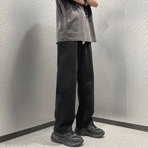 牛仔裤男士2025春季高街直筒阔腿休闲长裤子K96-P32图片