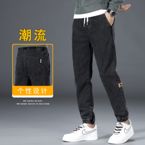 休闲裤男士春秋新款潮牌百搭休闲宽松束脚抽绳长裤子928-P45图片